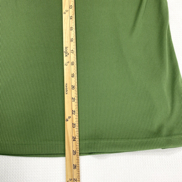 Bon Worth Tank Top Womens Medium Green Sleeveless Ribbed Blouse - Picture 7 of 7